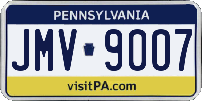 PA license plate JMV9007