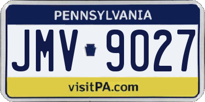 PA license plate JMV9027