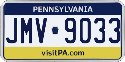 PA license plate JMV9033
