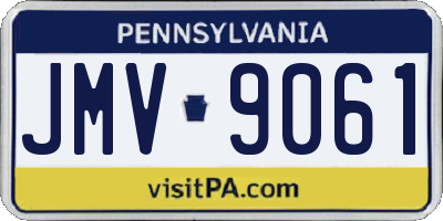PA license plate JMV9061