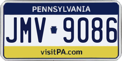 PA license plate JMV9086
