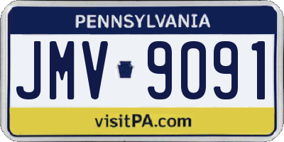 PA license plate JMV9091