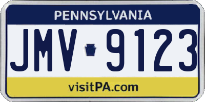PA license plate JMV9123