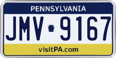 PA license plate JMV9167