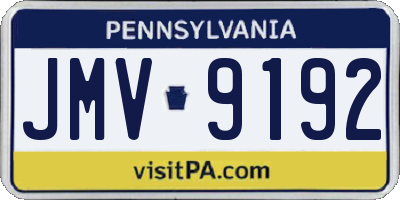 PA license plate JMV9192