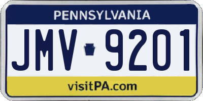 PA license plate JMV9201