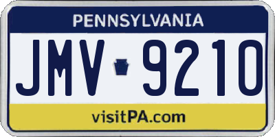 PA license plate JMV9210