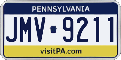 PA license plate JMV9211