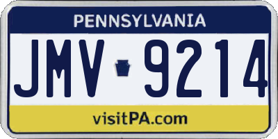 PA license plate JMV9214