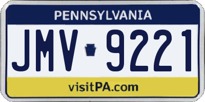 PA license plate JMV9221