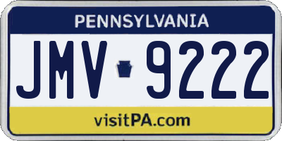PA license plate JMV9222