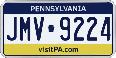 PA license plate JMV9224