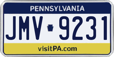 PA license plate JMV9231