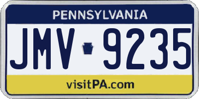 PA license plate JMV9235