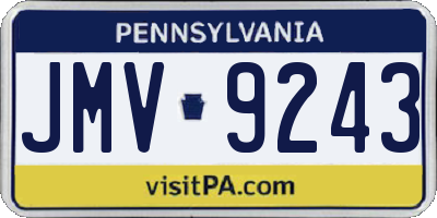 PA license plate JMV9243