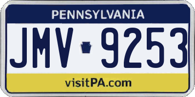 PA license plate JMV9253