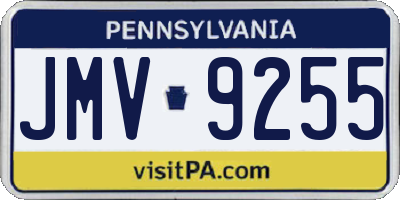 PA license plate JMV9255