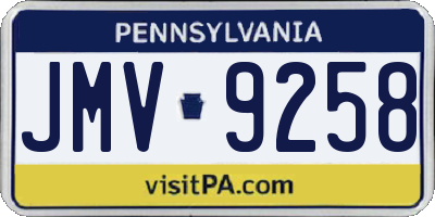 PA license plate JMV9258