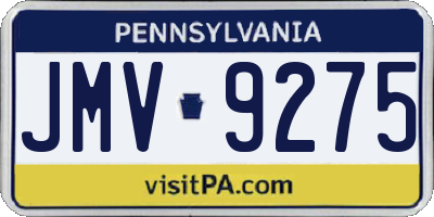 PA license plate JMV9275