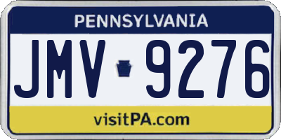 PA license plate JMV9276