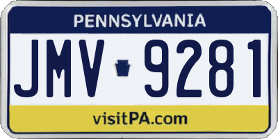PA license plate JMV9281
