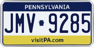 PA license plate JMV9285