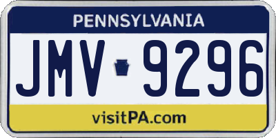 PA license plate JMV9296