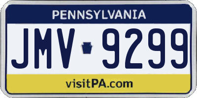 PA license plate JMV9299
