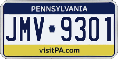 PA license plate JMV9301