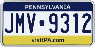 PA license plate JMV9312