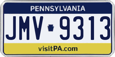 PA license plate JMV9313