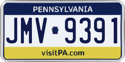 PA license plate JMV9391