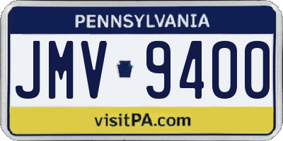 PA license plate JMV9400