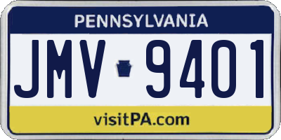 PA license plate JMV9401