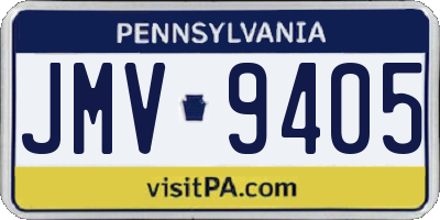 PA license plate JMV9405