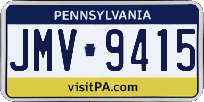 PA license plate JMV9415