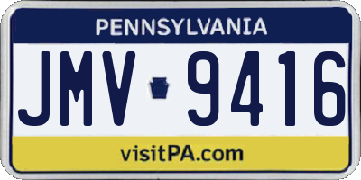 PA license plate JMV9416