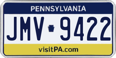 PA license plate JMV9422