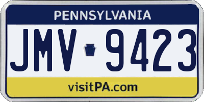 PA license plate JMV9423