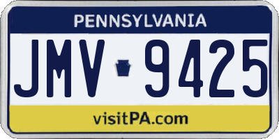 PA license plate JMV9425