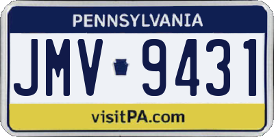 PA license plate JMV9431