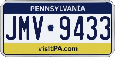 PA license plate JMV9433