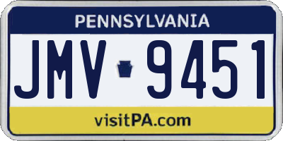 PA license plate JMV9451