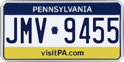 PA license plate JMV9455
