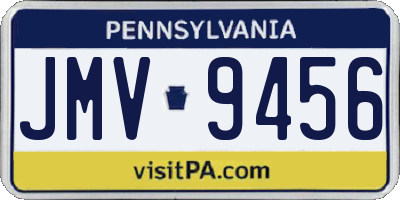 PA license plate JMV9456