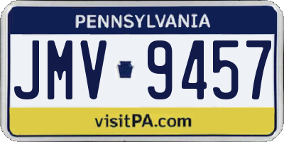 PA license plate JMV9457