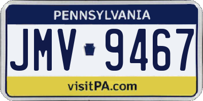 PA license plate JMV9467