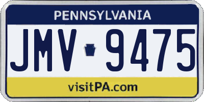 PA license plate JMV9475