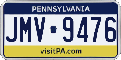 PA license plate JMV9476