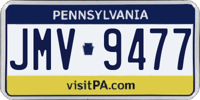 PA license plate JMV9477